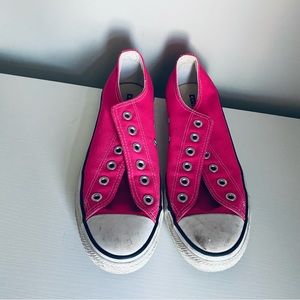 Converse All Star Unisex Hot Pink & White Low Top Shoes Size 8 Women's / 6 Men's
